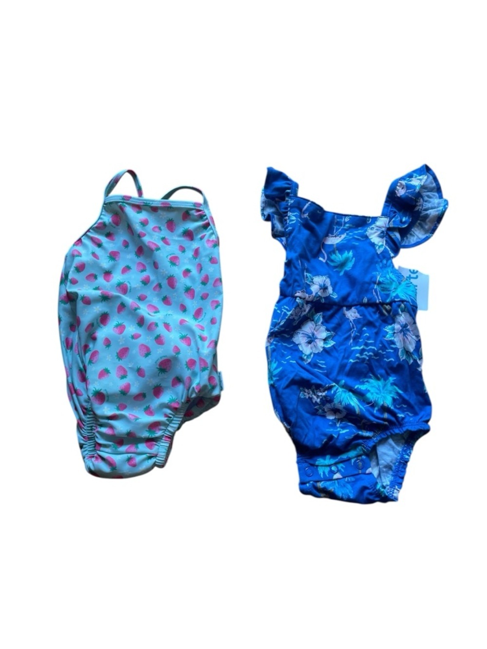 Bundle of two baby girls 6 month one piece swimsuits: carters and green sprouts